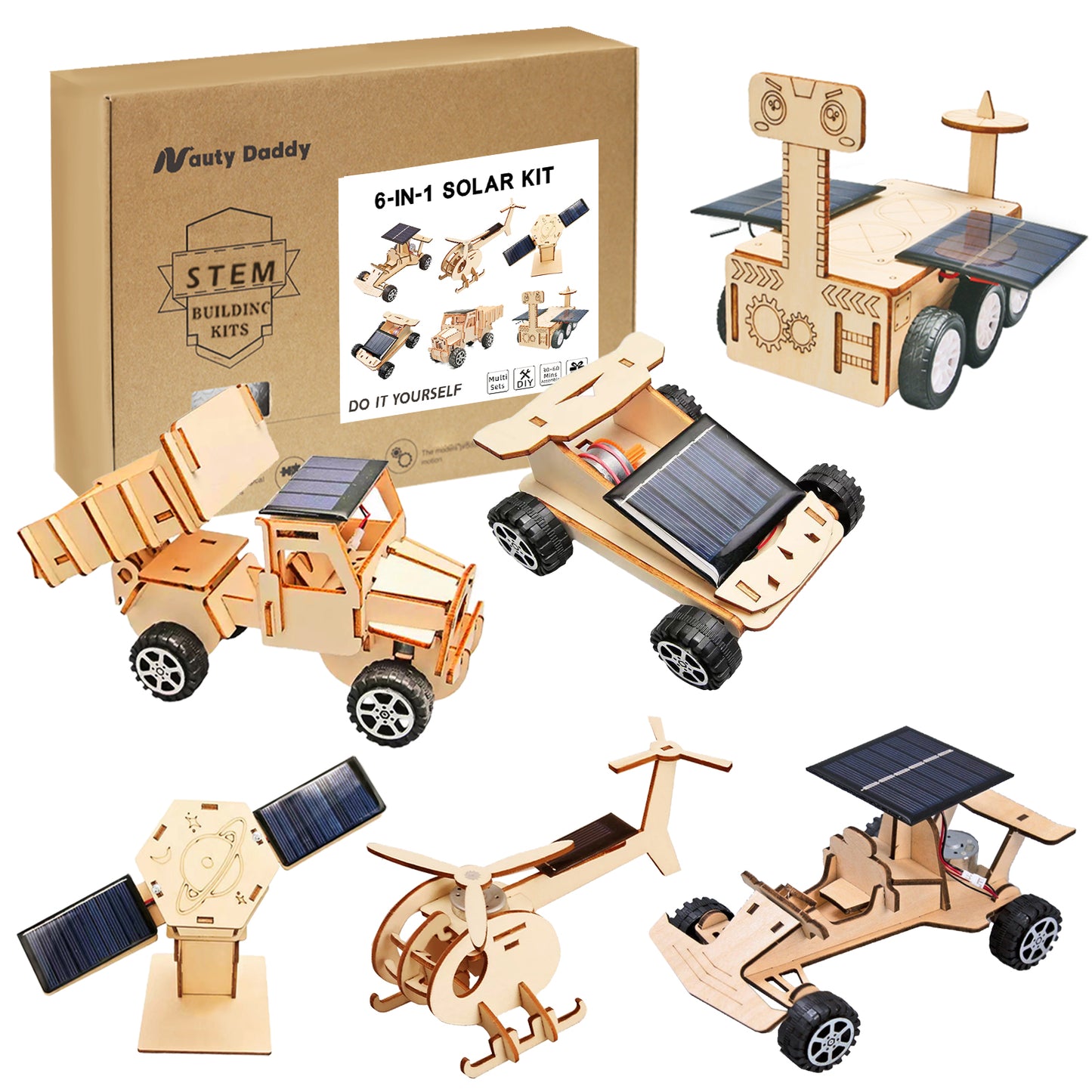 STEM Wood Building Kits for Kids (3D Wooden Projects, Ages 8–12)