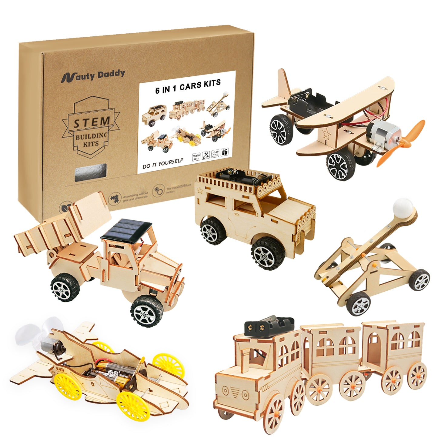 STEM Wood Building Kits for Kids (3D Wooden Projects, Ages 8–12)