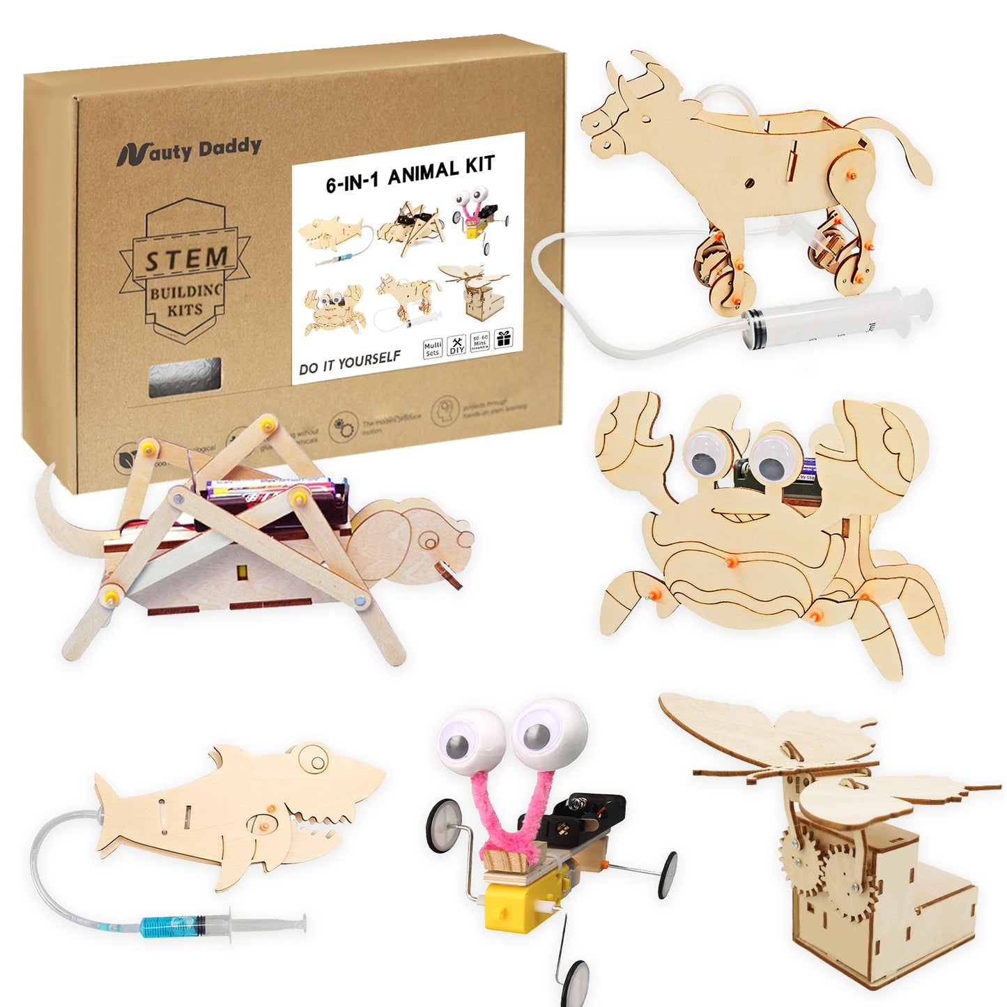 STEM Wood Building Kits for Kids (3D Wooden Projects, Ages 8–12)