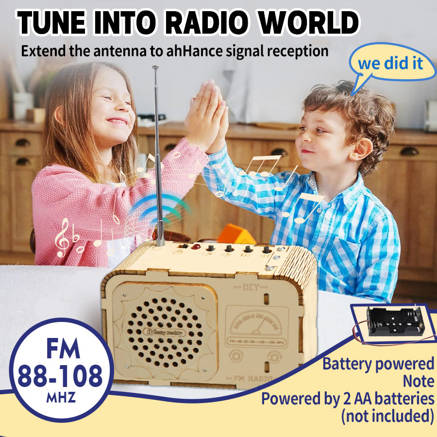 DIY FM Radio Kit – Build Your Own FM Radio (Wooden 3D Puzzle, STEM)