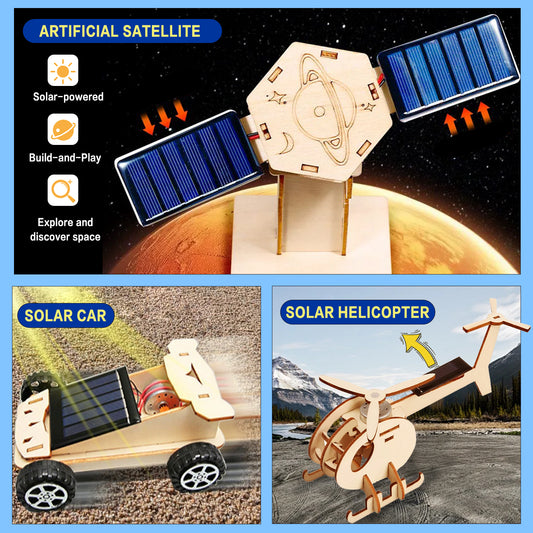 6-in-1 Solar Powered Wooden STEM Building Kit image 3