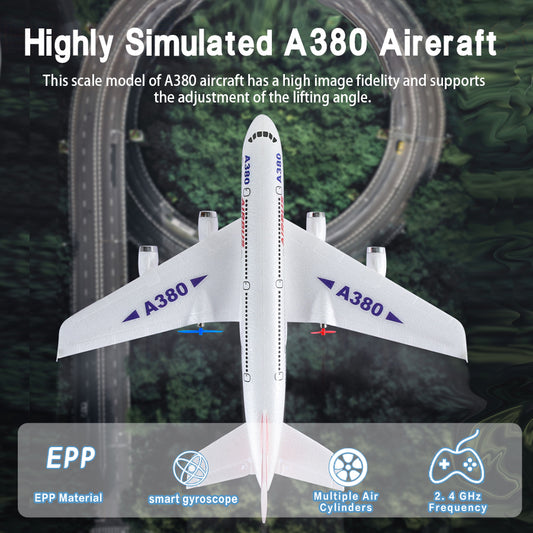 Airbus A380 RC Plane – Ready to Fly Remote Control Airplane, 2-Channel Beginner RC Airplane for Kids & Adults