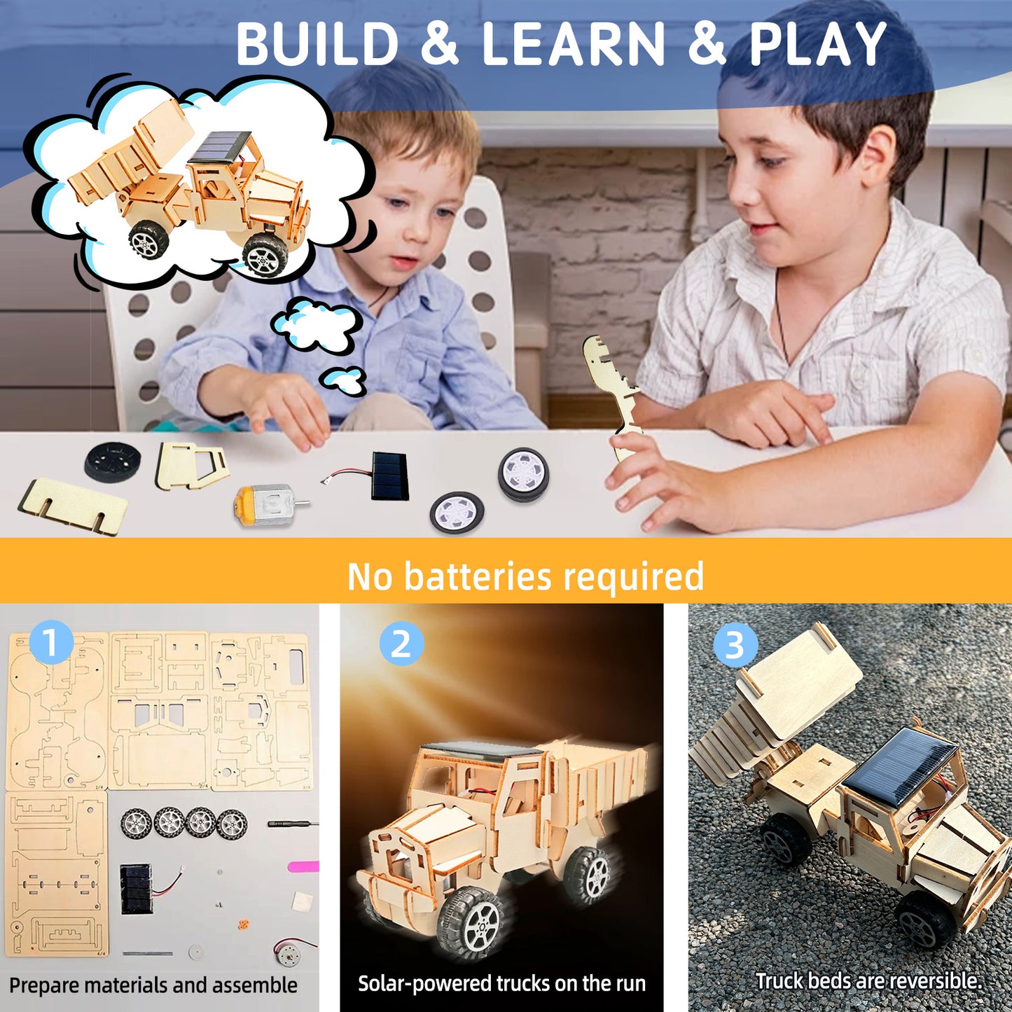 STEM Wood Building Kits for Kids (3D Wooden Projects, Ages 8–12)