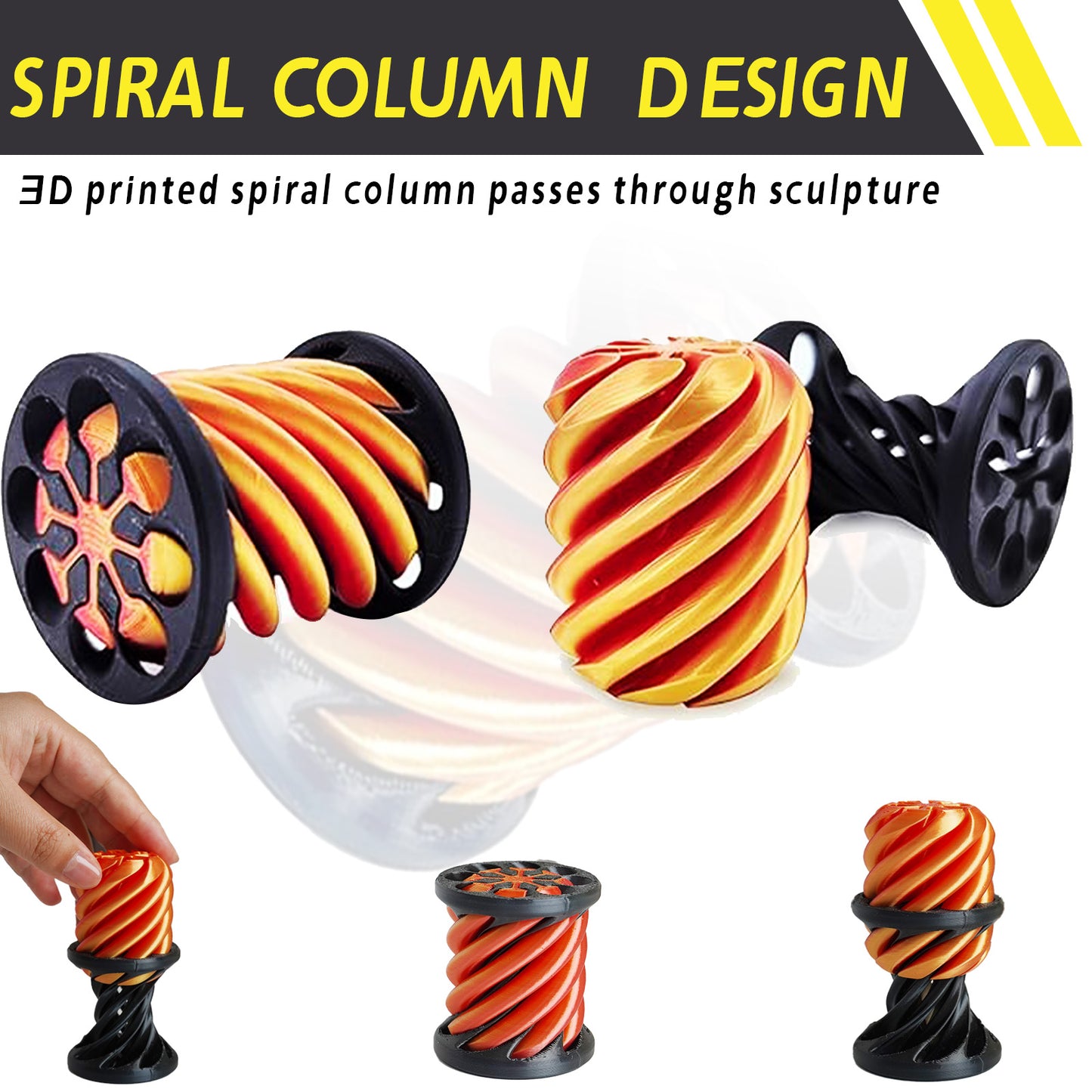 3 PCS Impossible Cone,Spiral Cone Fidget Toy,Pyramid Passthrough Sculpture,3D Printed Spiral Cone,Desk Toy,Spiral Fidget Toy passthrough Impossible Cone,Birthday for Adults & Kids