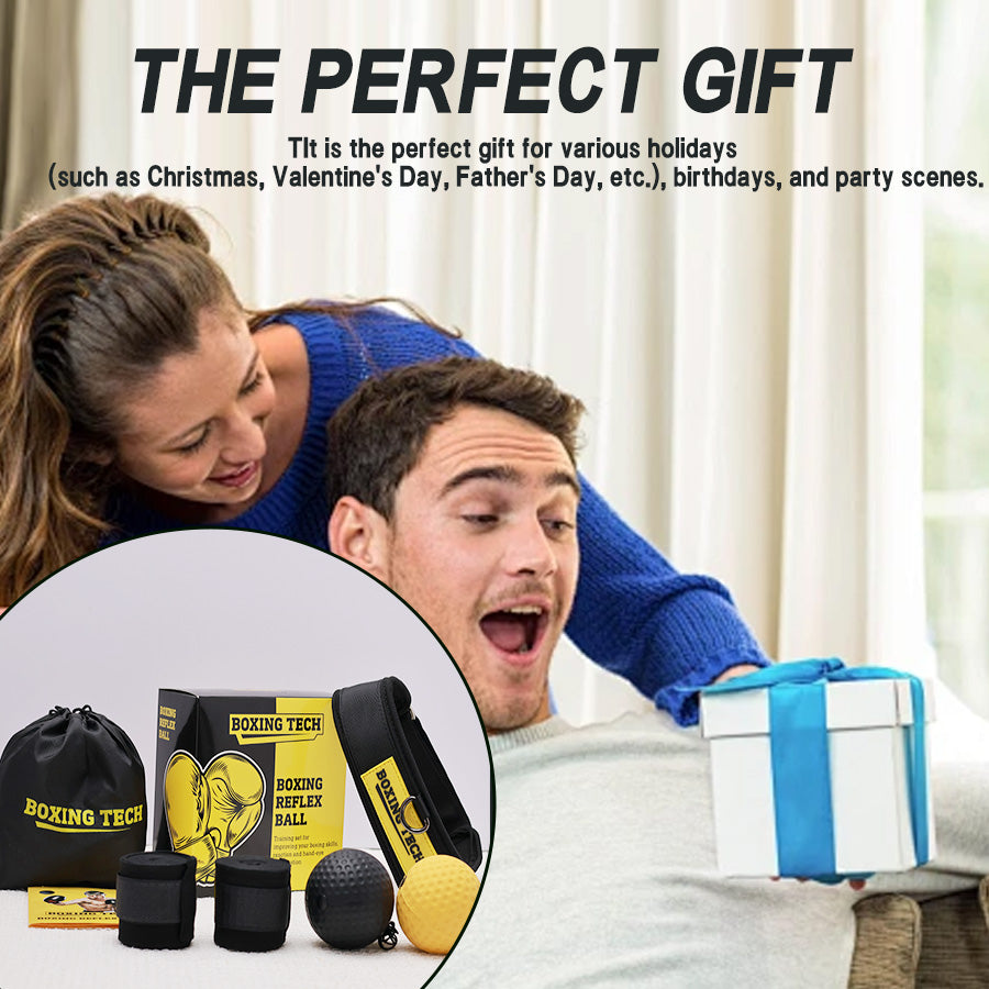 Boxing Reflex Ball Set – 2 Levels, Adjustable Headband, Wraps & Carry Bag