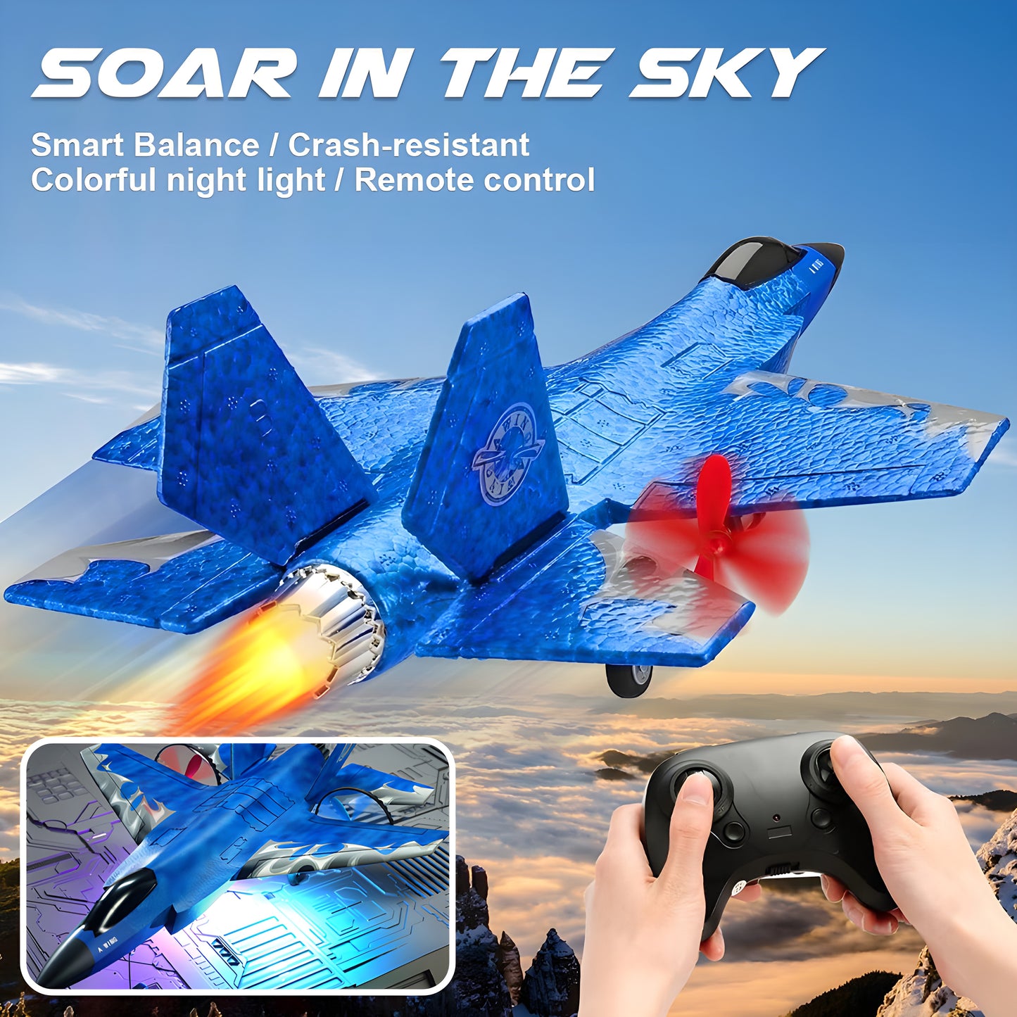 F-39 RC Airplane, 2.4GHz, 6-Axis Gyro, LED.