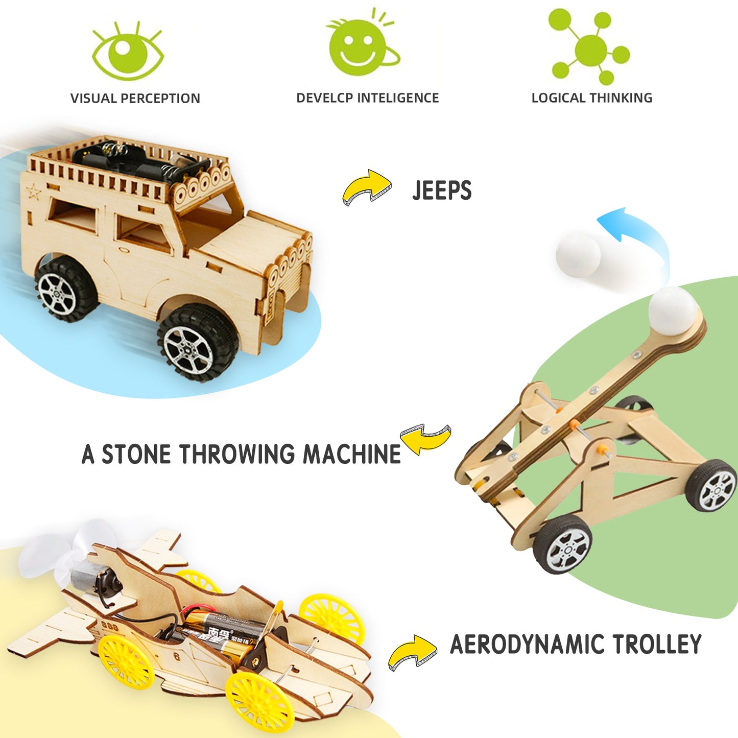 STEM Wood Building Kits for Kids (3D Wooden Projects, Ages 8–12)