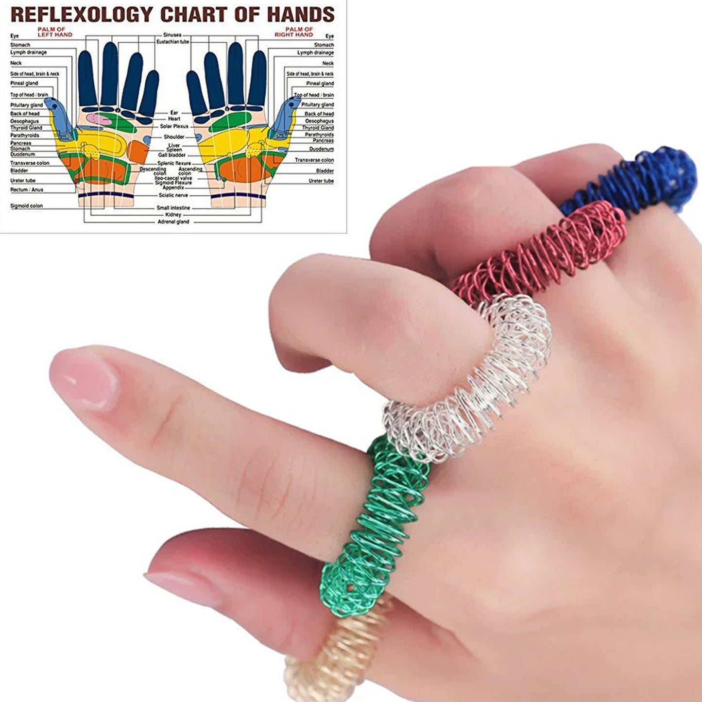 Spiky Sensory Rings, 10 Pack, Stress Relief Fidget Sensory Toys, Fidget Rings, Fidget Ring for Anxiety, Stress Relief Rings, Massager for Fidget ADHD Autism, Silent Stress Reducer Ring