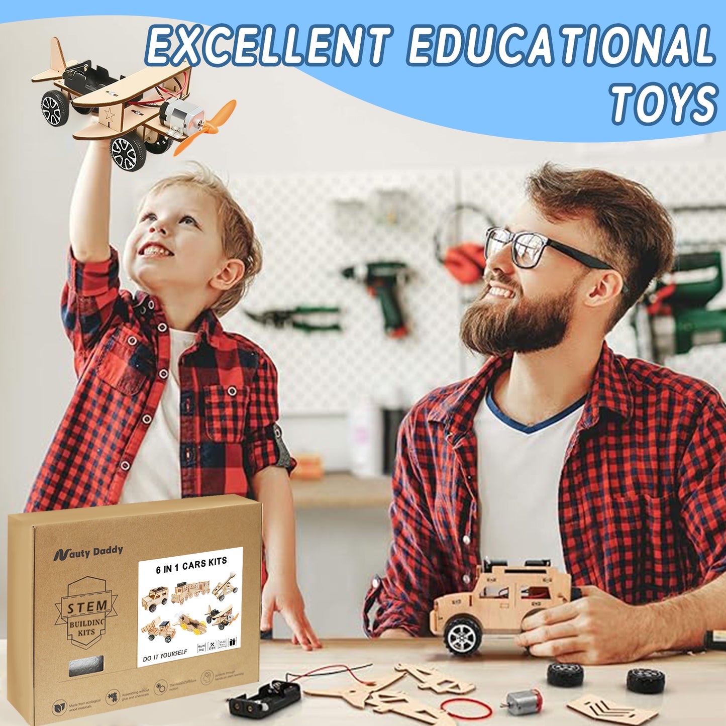 STEM Wood Building Kits for Kids (3D Wooden Projects, Ages 8–12)