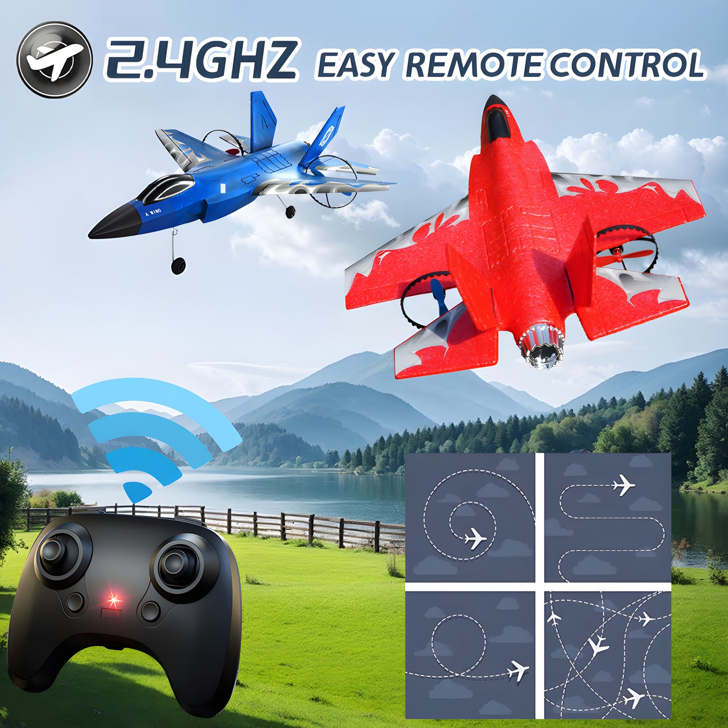 F-39 RC Airplane, 2.4GHz, 6-Axis Gyro, LED.