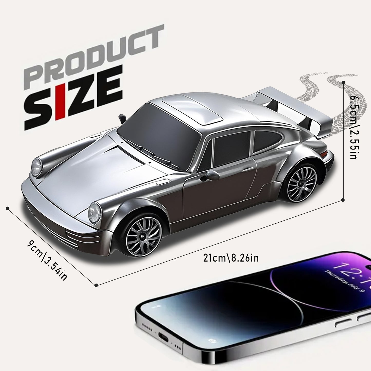 RC Drift Car 4WD 2.4GHz 20KM/H High Speed Racing Sport Toy Car with LED Lights, Racing and Drift Wheels