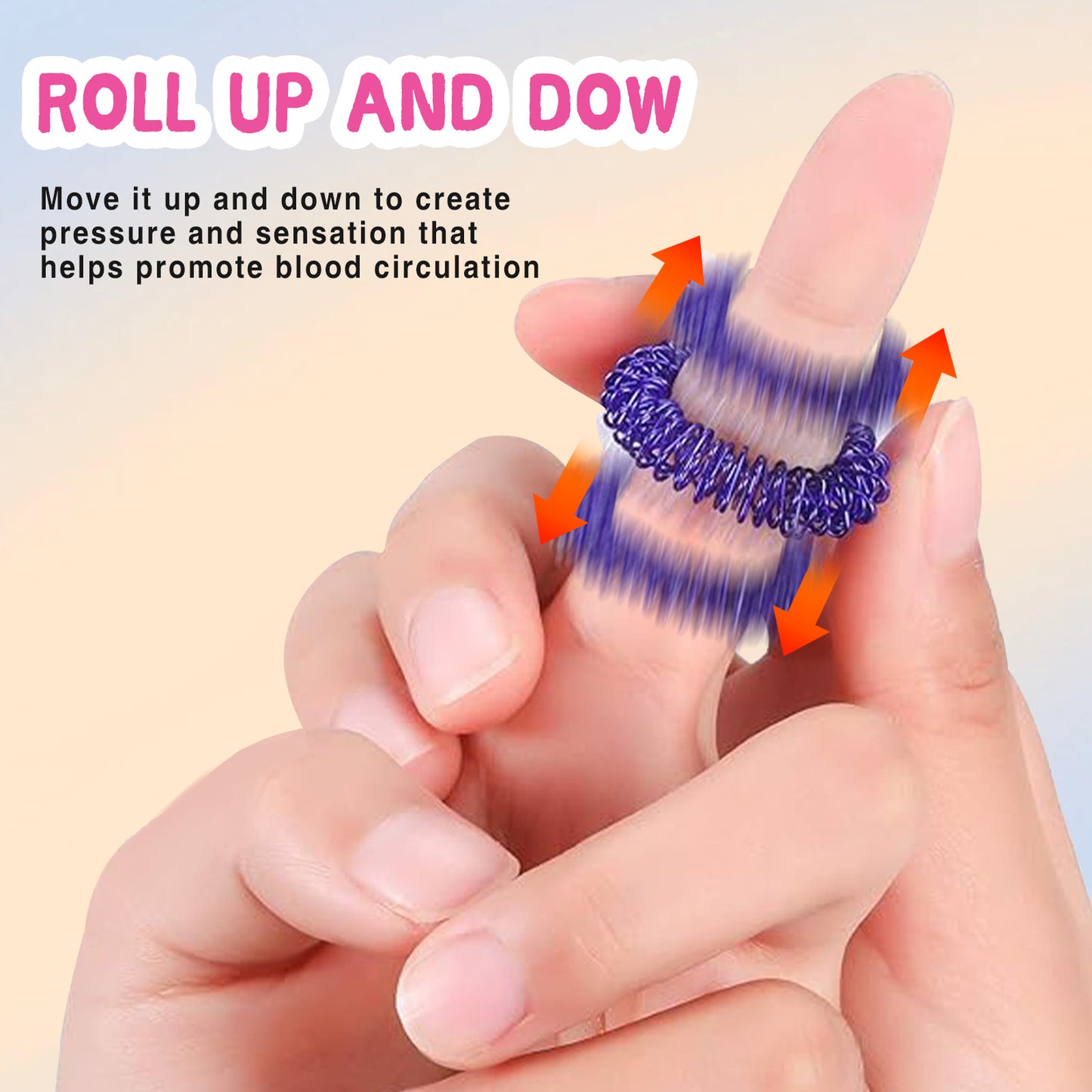 Spiky Sensory Rings, 10 Pack, Stress Relief Fidget Sensory Toys, Fidget Rings, Fidget Ring for Anxiety, Stress Relief Rings, Massager for Fidget ADHD Autism, Silent Stress Reducer Ring