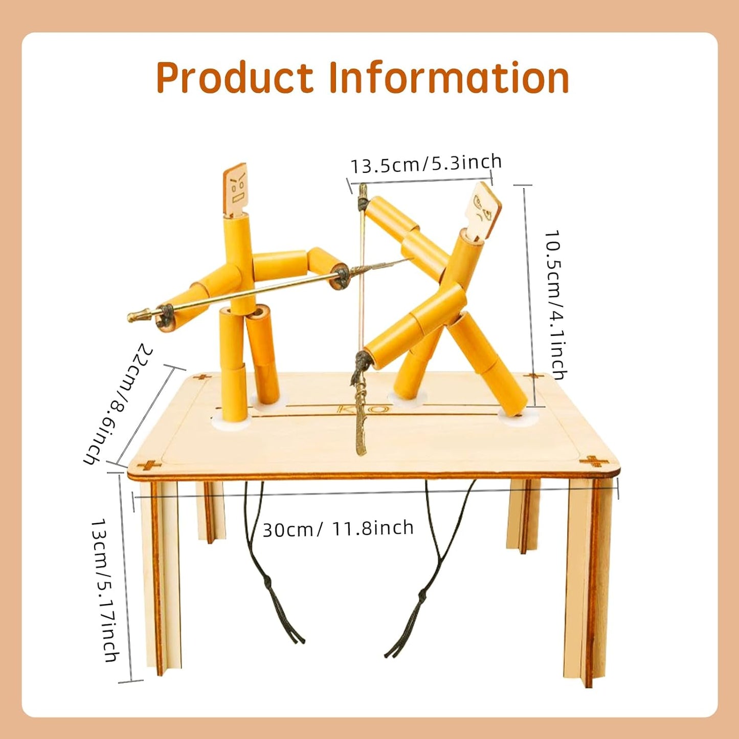 Bamboo Robots Battle Game Kit, 18 Metal Weapons, DIY Fighting Toy