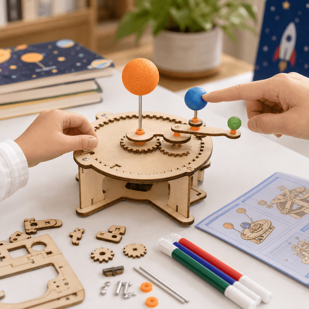 DIY Wooden Solar System Orrery