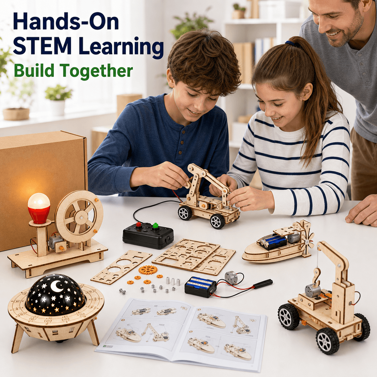 First STEM Success Kit – 4-in-1 DIY Science Toy for Young Builders