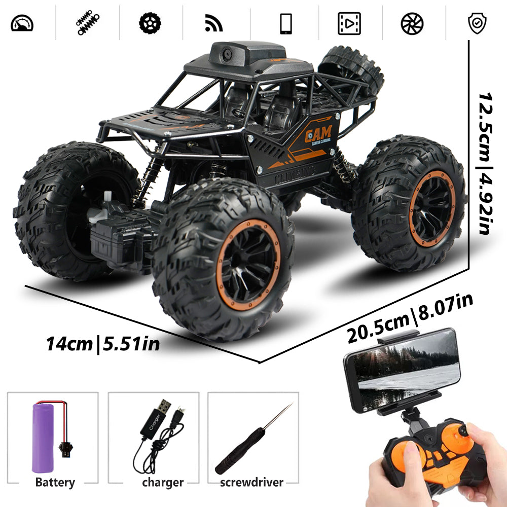 RC Car with Camera – High-Speed Alloy Off-Road Truck (App FPV)