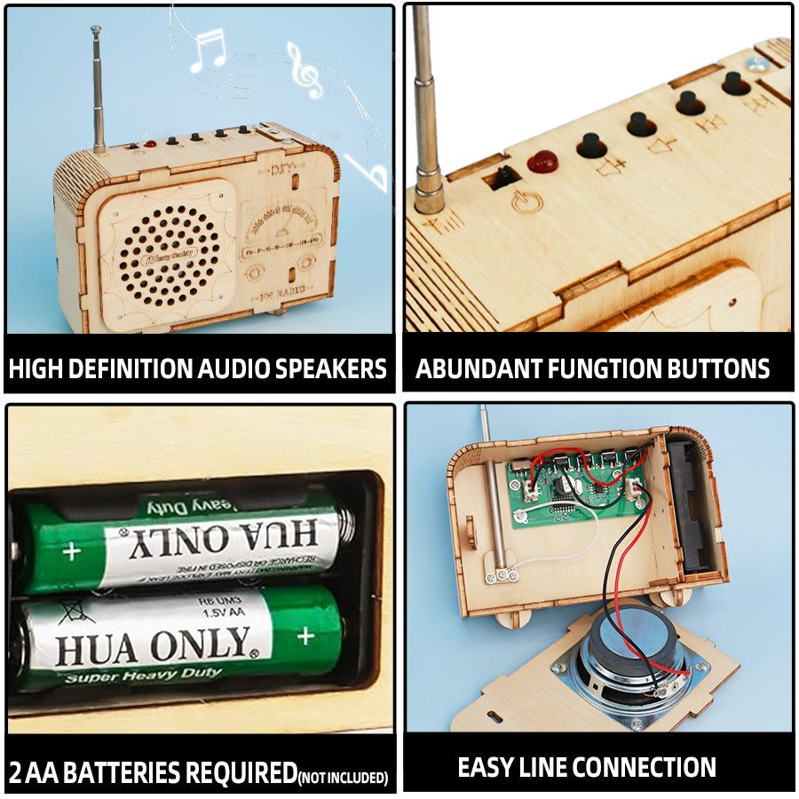 DIY FM Radio Kit – Build Your Own FM Radio (Wooden 3D Puzzle, STEM)