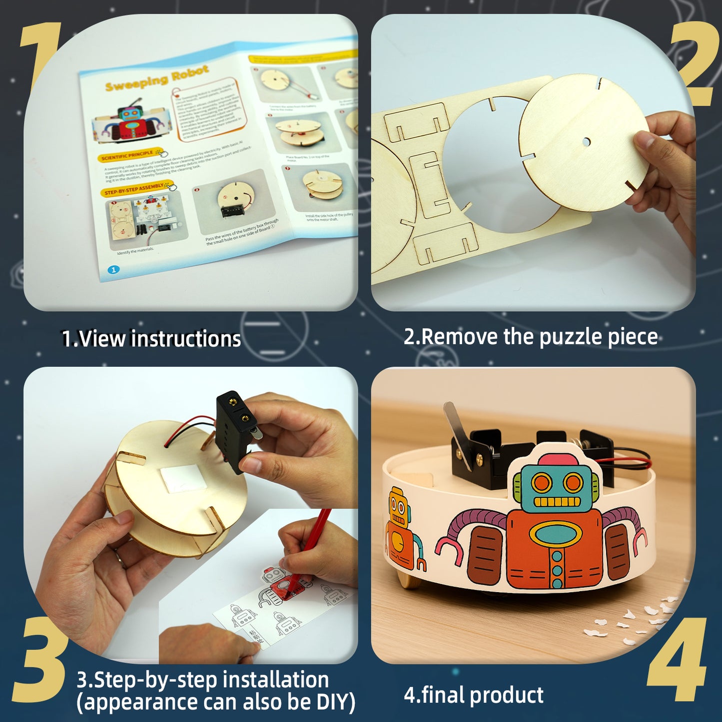 STEM Wood Building Kits for Kids (3D Wooden Projects, Ages 8–12)