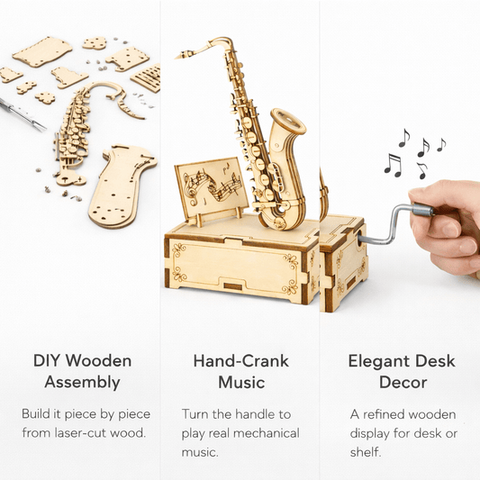DIY Hand-Crank Wooden Saxophone Music Box image 3