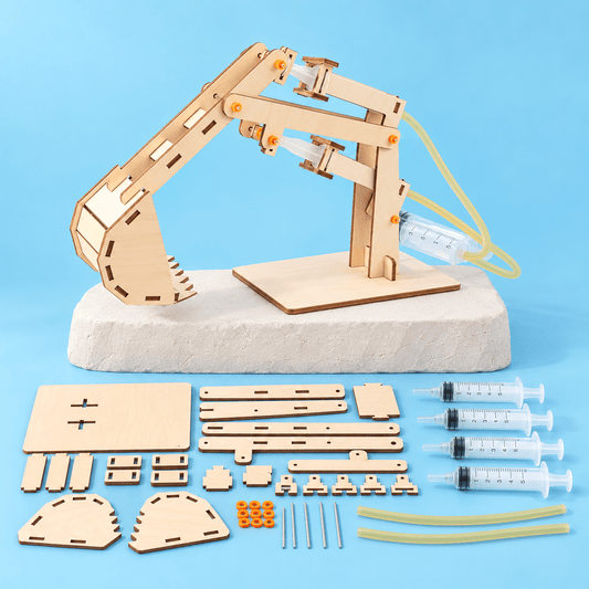 Wooden Hydraulic Excavator STEM Building Kit image 2