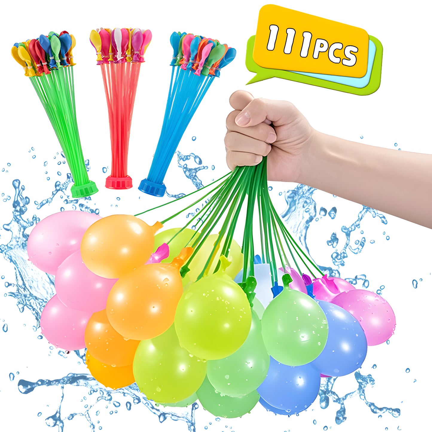 Quick-Fill Water Balloons (Multi-Color) for Summer Parties