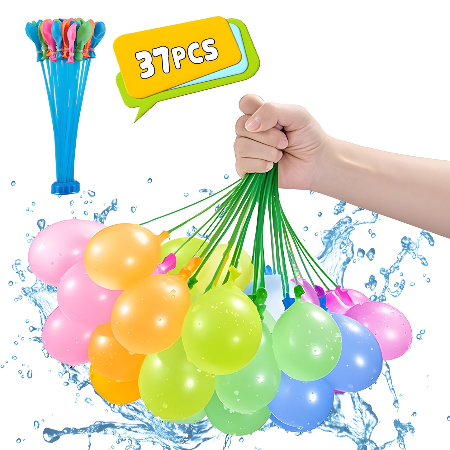 Quick-Fill Water Balloons (Multi-Color) for Summer Parties