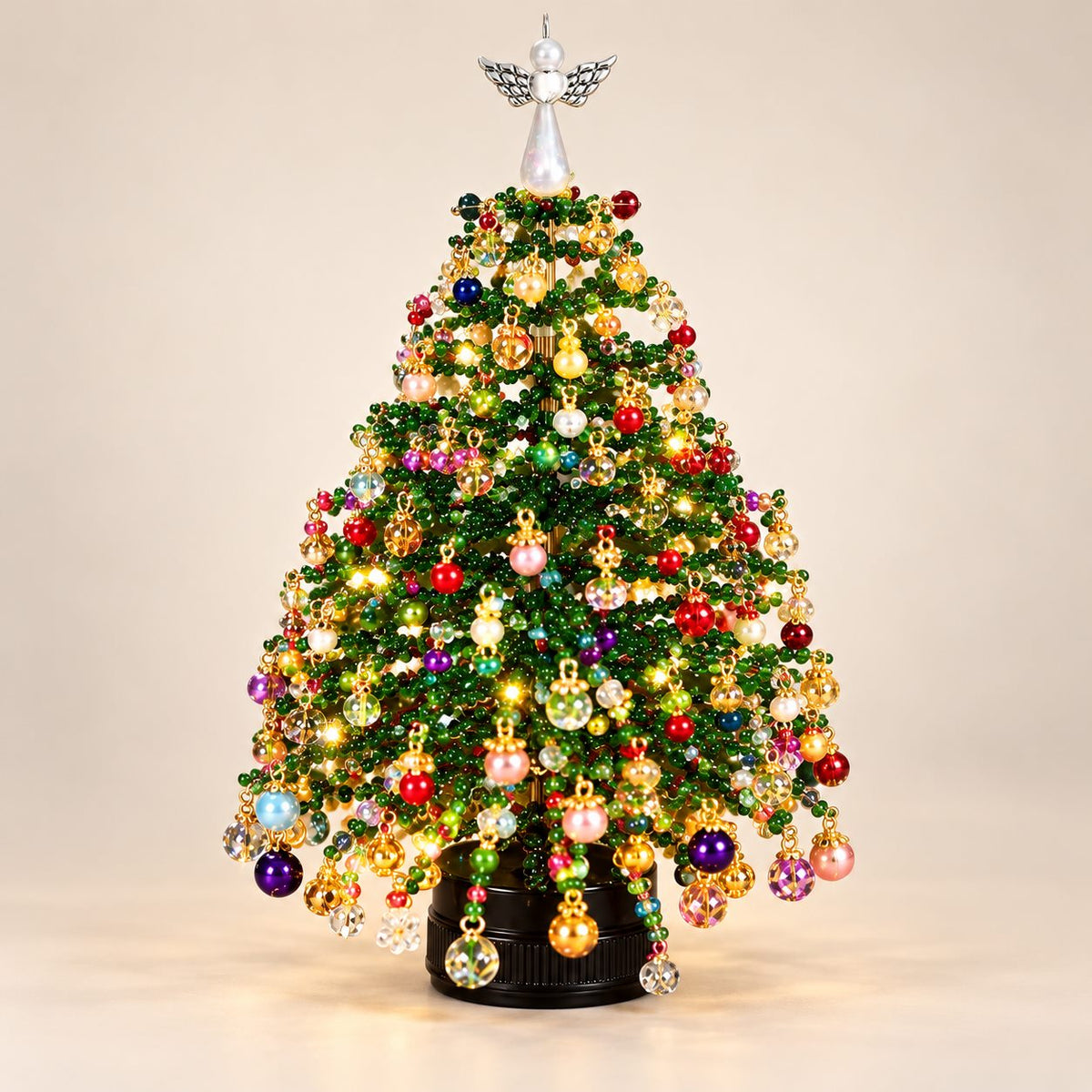Green Multicolor DIY beaded tabletop Christmas tree