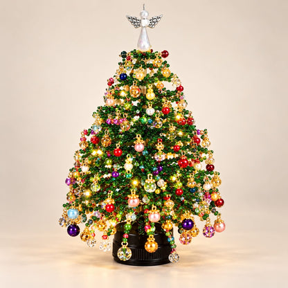 Green Multicolor DIY beaded tabletop Christmas tree