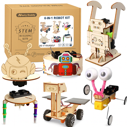 6-in-1 Robot  Wooden STEM Building Kit