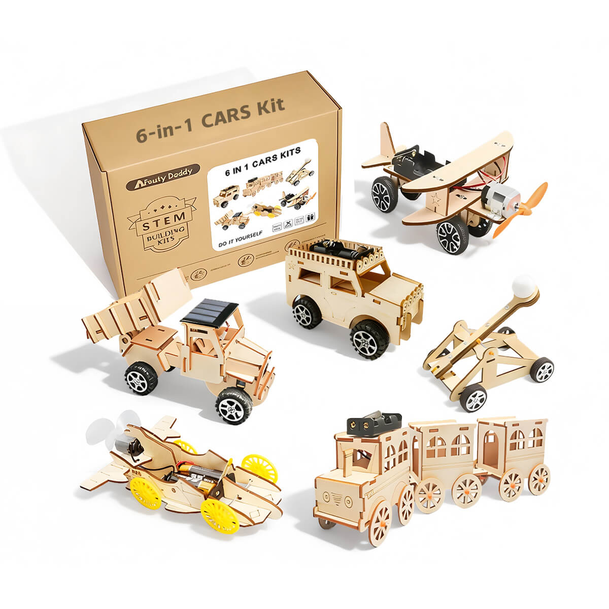 6-in-1 Wooden Construction STEM Kit