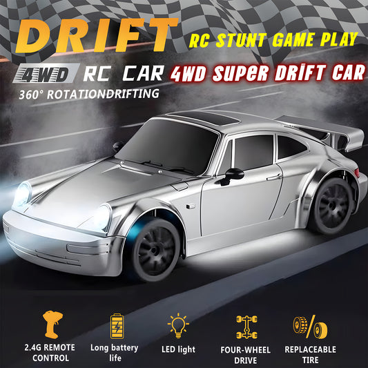 RC Drift Car 4WD 2.4GHz 20KM/H High Speed Racing Sport Toy Car with LED Lights, Racing and Drift Wheels