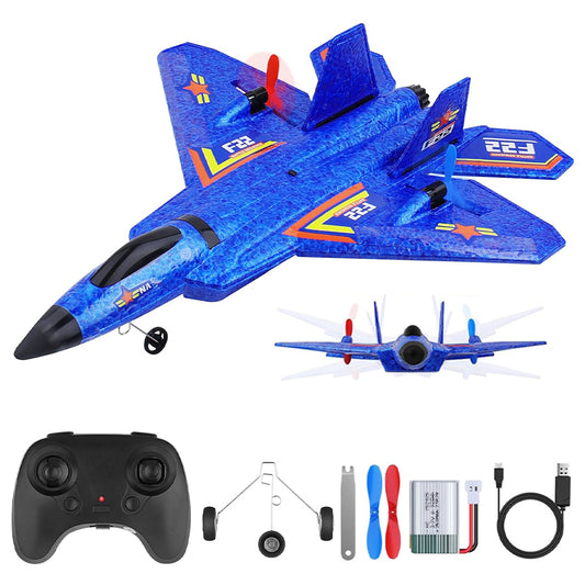 F-22 Style RC Airplane, 2.4GHz Gyro, LED (Red/Blue)