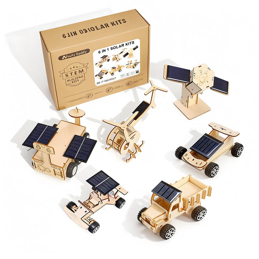 6-in-1 Solar Powered Wooden STEM Building Kit