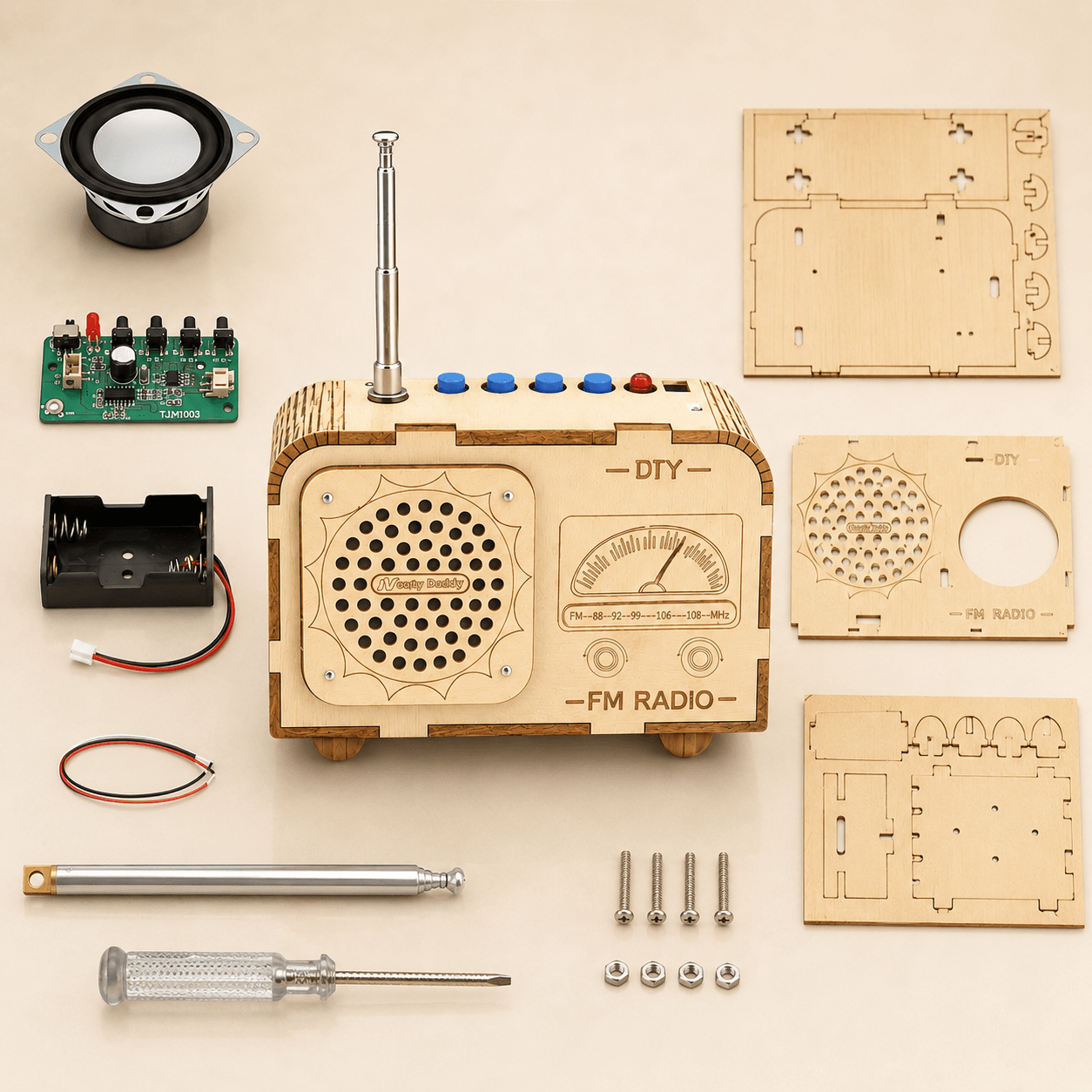 DIY Wooden FM Radio & Walkie-Talkie STEM Bundle