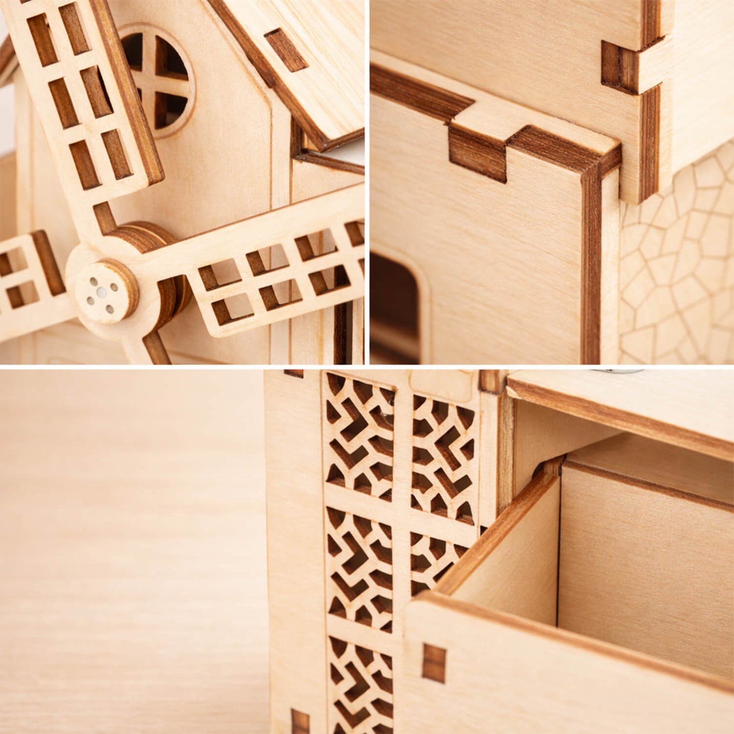 DIY Hand-Cranked Wooden Music Box Pen Holder
