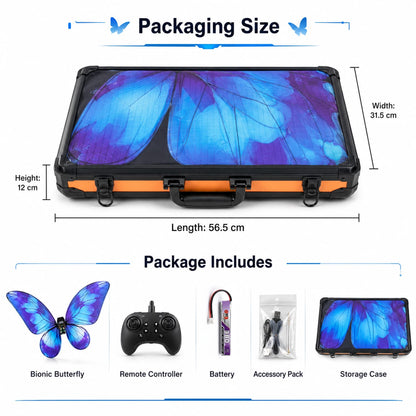 Bionic Butterfly RC Drone with LED Lights & Storage Case