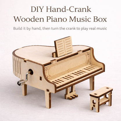 DIY Hand-Crank Wooden Piano Music Box