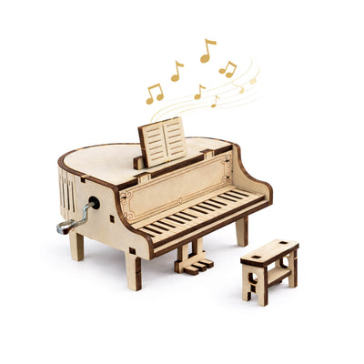 DIY Hand-Crank Wooden Piano Music Box