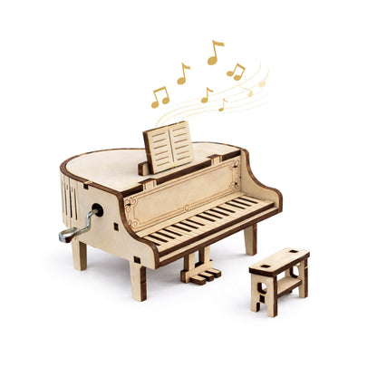 DIY Hand-Crank Wooden Piano Music Box
