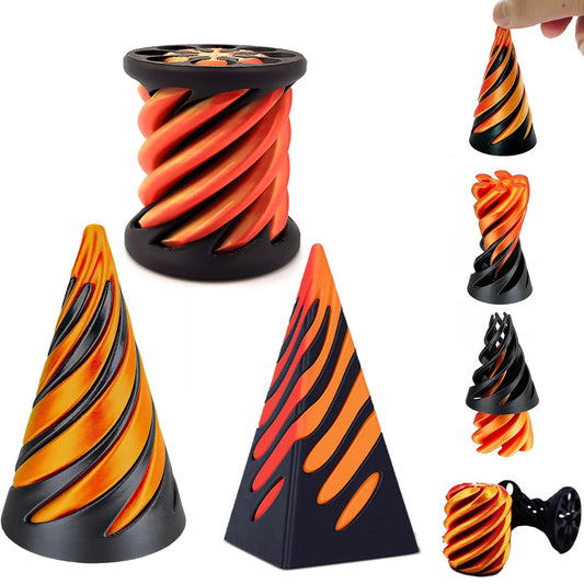 3 PCS Impossible Cone,Spiral Cone Fidget Toy,Pyramid Passthrough Sculpture,3D Printed Spiral Cone,Desk Toy,Spiral Fidget Toy passthrough Impossible Cone,Birthday for Adults & Kids