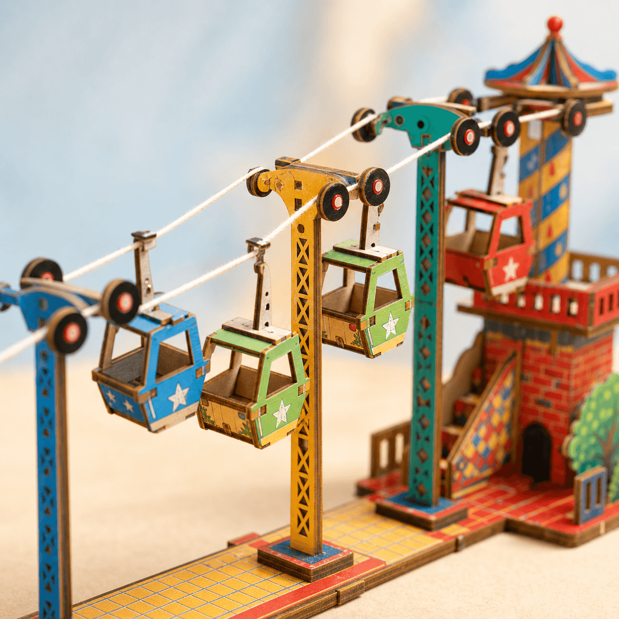 DIY Wooden Cable Car Model Kit