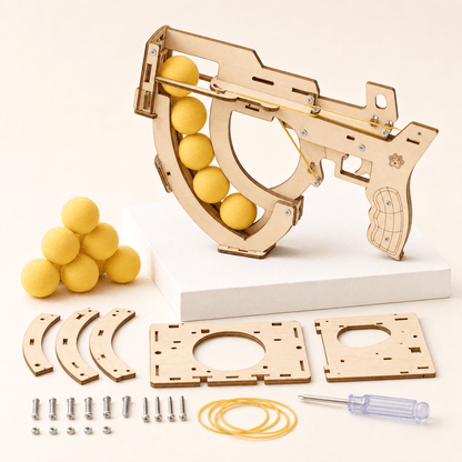 Wooden Ping Pong Ball Launcher