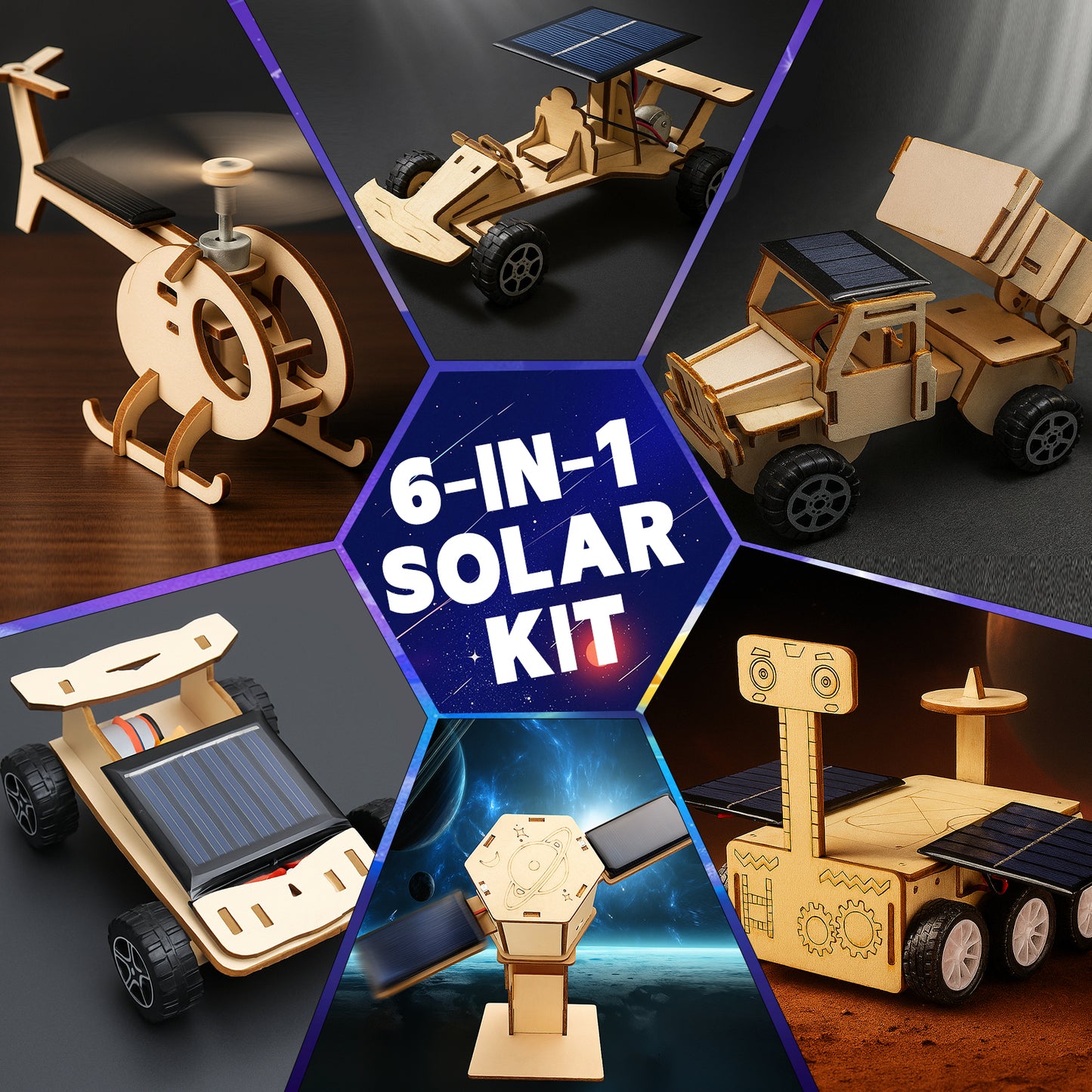 STEM Wood Building Kits for Kids (3D Wooden Projects, Ages 8–12)