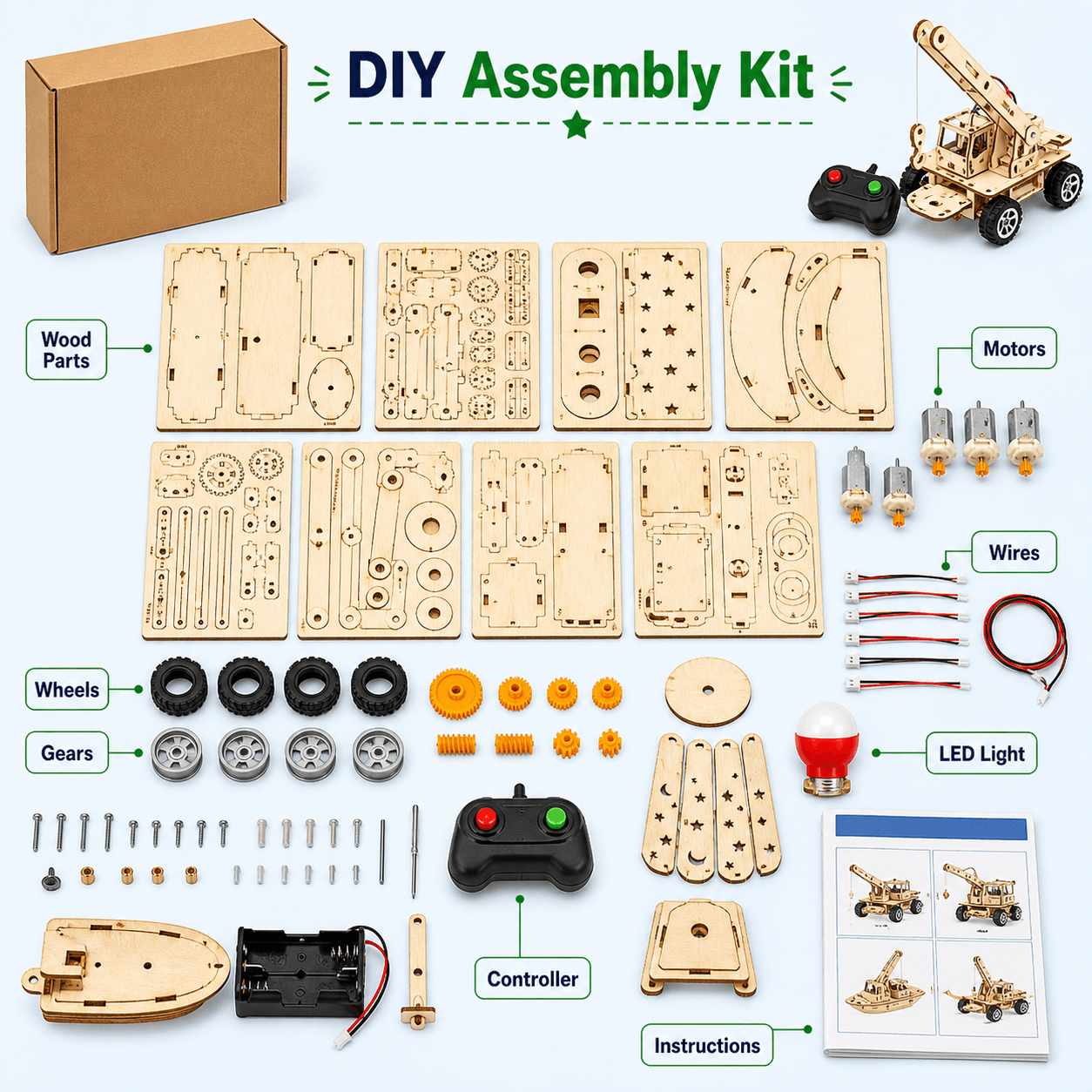 First STEM Success Kit – 4-in-1 DIY Science Toy for Young Builders