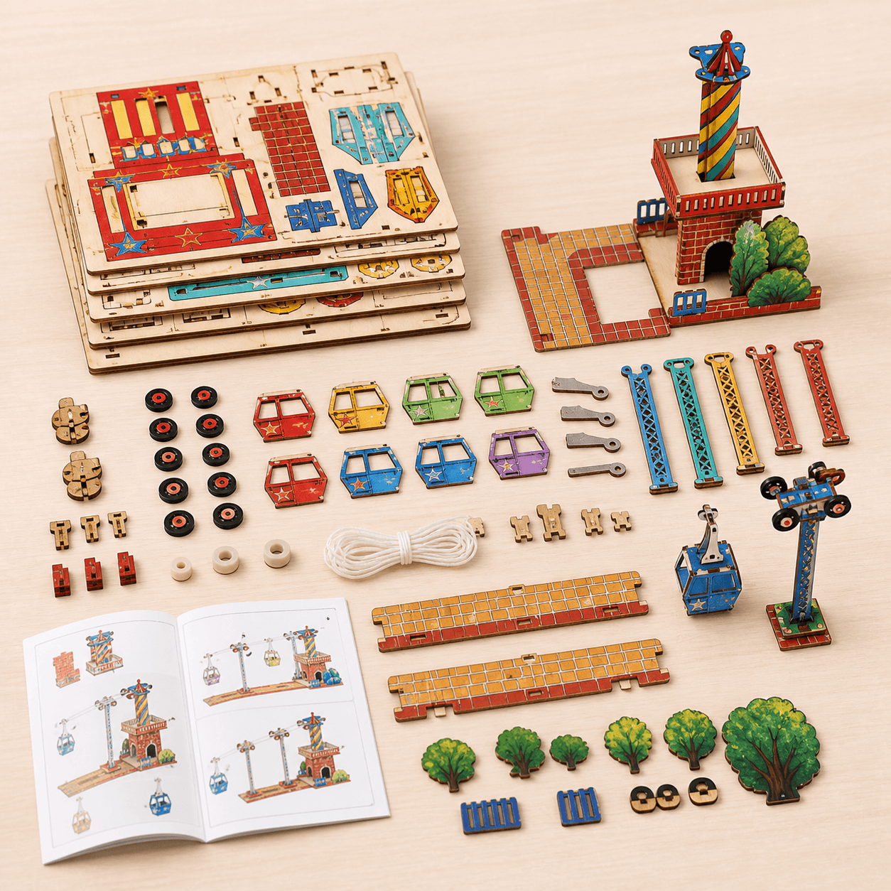 DIY Wooden Cable Car Model Kit