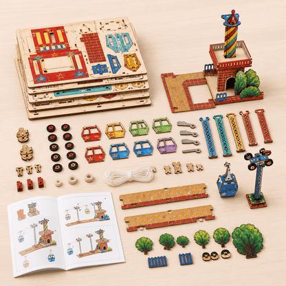 DIY Wooden Cable Car Model Kit