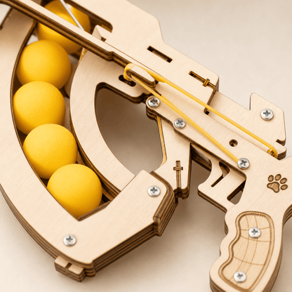 Wooden Ping Pong Ball Launcher