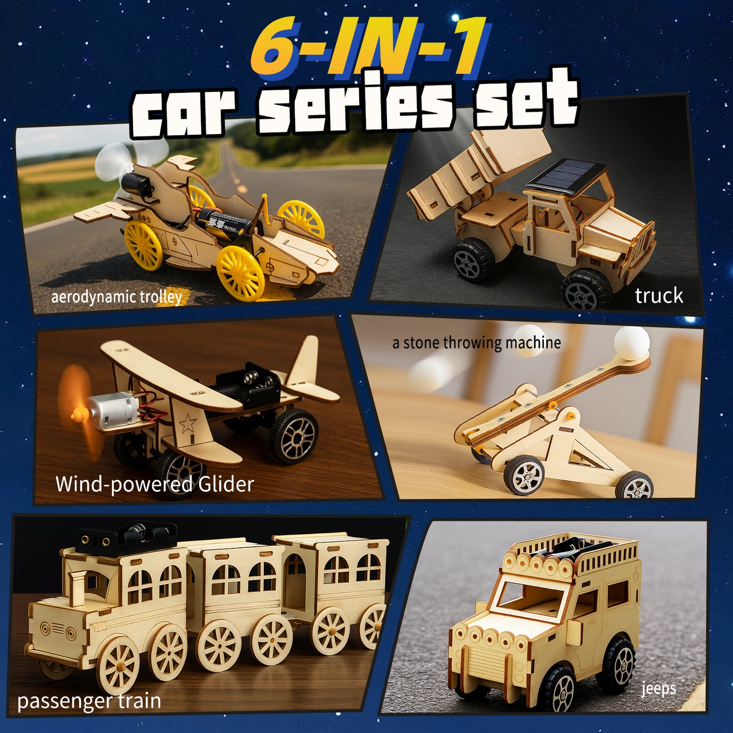 STEM Wood Building Kits for Kids (3D Wooden Projects, Ages 8–12)