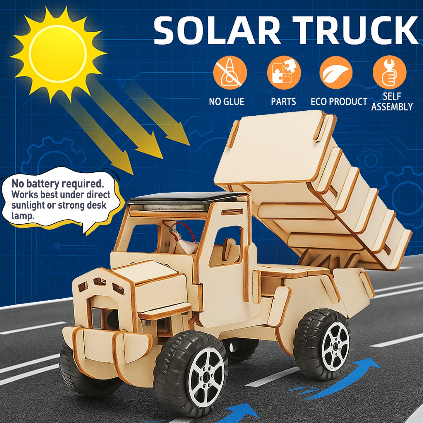6-in-1 Solar Powered Wooden Mechanical Building Kit – DIY 3D Wooden Puzzle & Creative Model Set, Brain-Boosting Hands-On Craft, Unique Desk Decor, Tech Gift for Ages 14+ and Adults