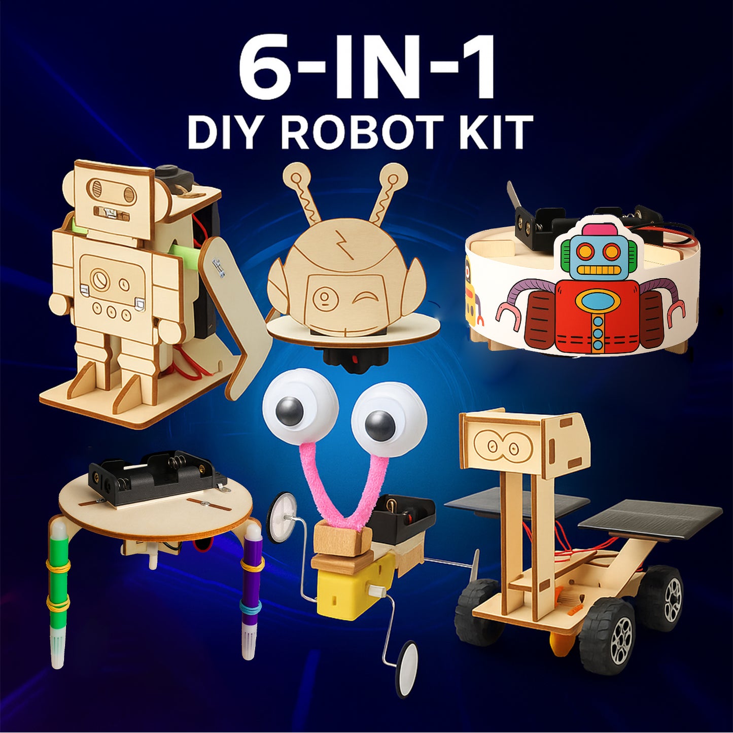 STEM Wood Building Kits for Kids (3D Wooden Projects, Ages 8–12)
